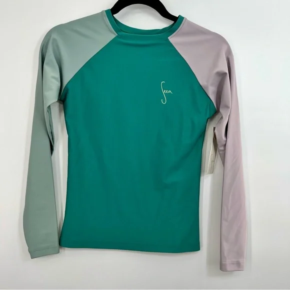 NWT Seea Doheny Rashguard Forest Green Shirt Top Swim Surf Long Sleeve Small - Picture 3 of 8